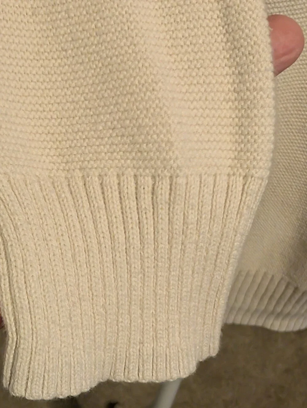 J. Crew Women's Crewneck Sweater in Cream with Horizontal Texture at The Sides